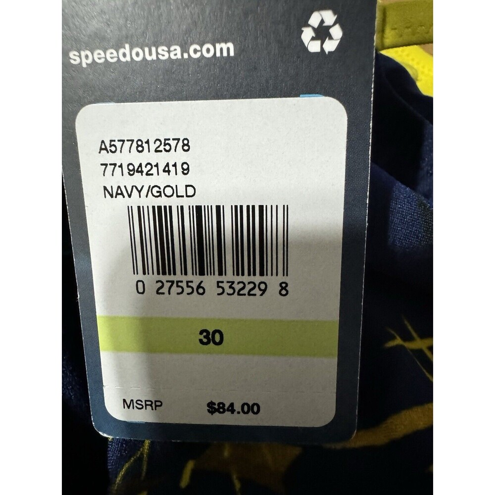 Speedo Endurance Racing Cut Navy/Gold Galactic Size 30 NWT - Picture 12 of 14
